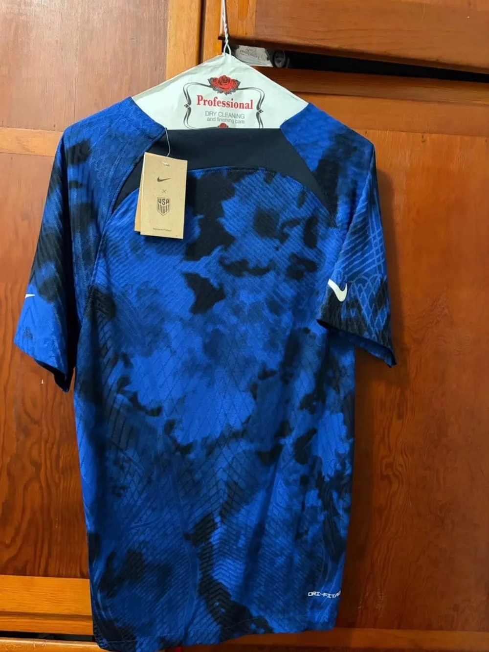 Nike USA Men's Blue and Black Soccer Jersey